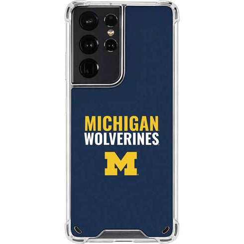 University of Michigan Wolverines M Galaxy S21 Ultra 5G Clear Case